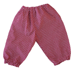 pantalon fleurs rouge blanc